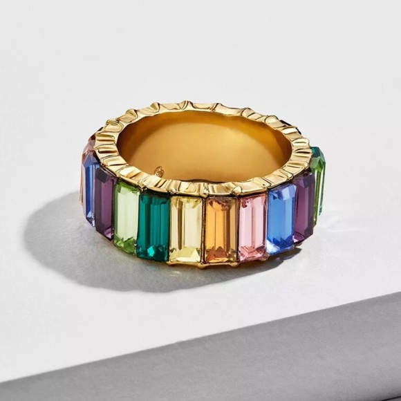 Multicolored Crystal Baguette Ring - Picture 1 of 4
